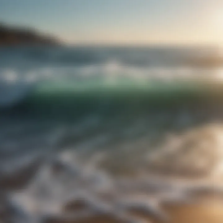 Tranquil ocean waves gently lapping at the shore