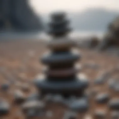 Stacked pebbles in balanced formation