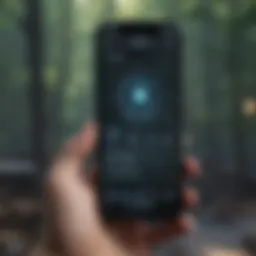 Illustration of a smartphone displaying a CBT app interface