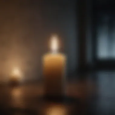 A candle illuminating a dark room representing hope