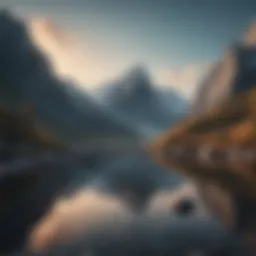 A serene mountain landscape symbolizing inner peace and reflection