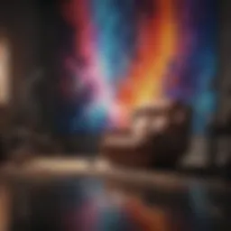 Therapy session with abstract art background