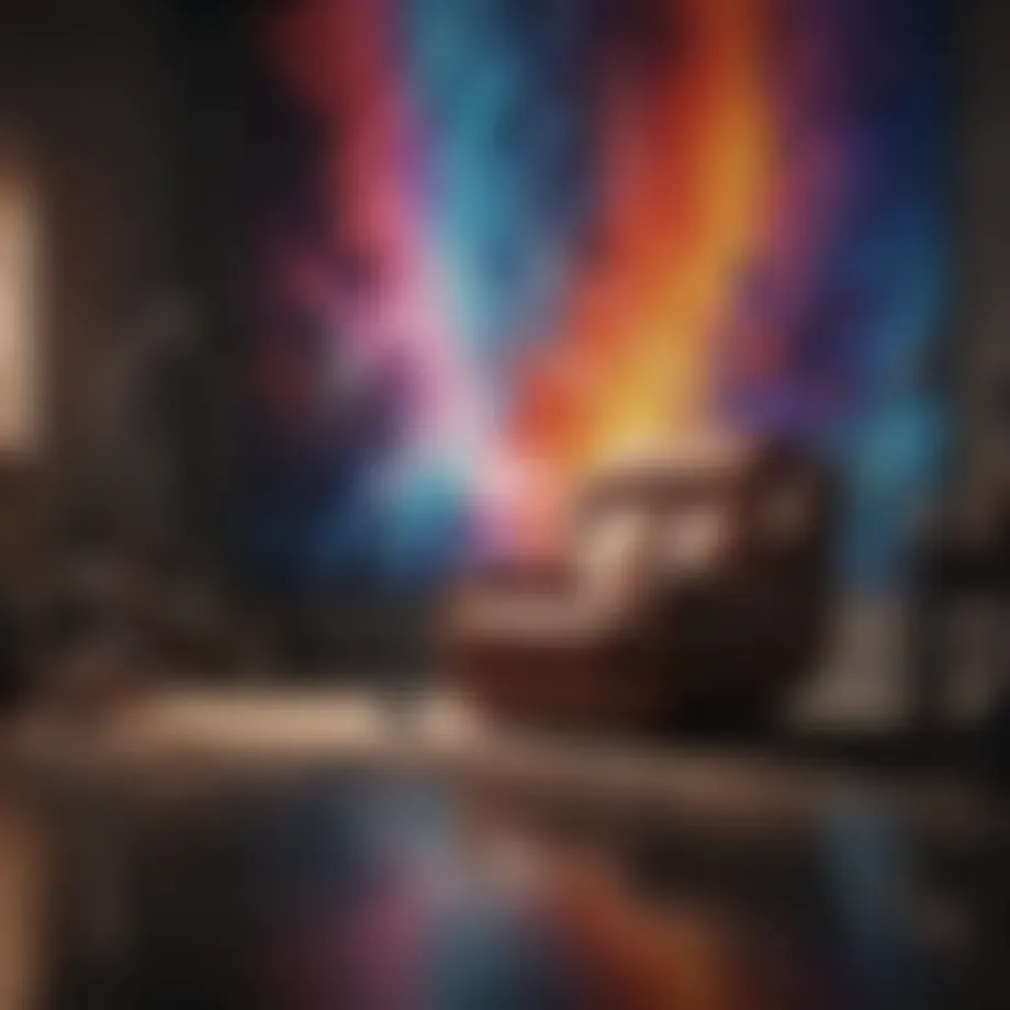 Therapy session with abstract art background