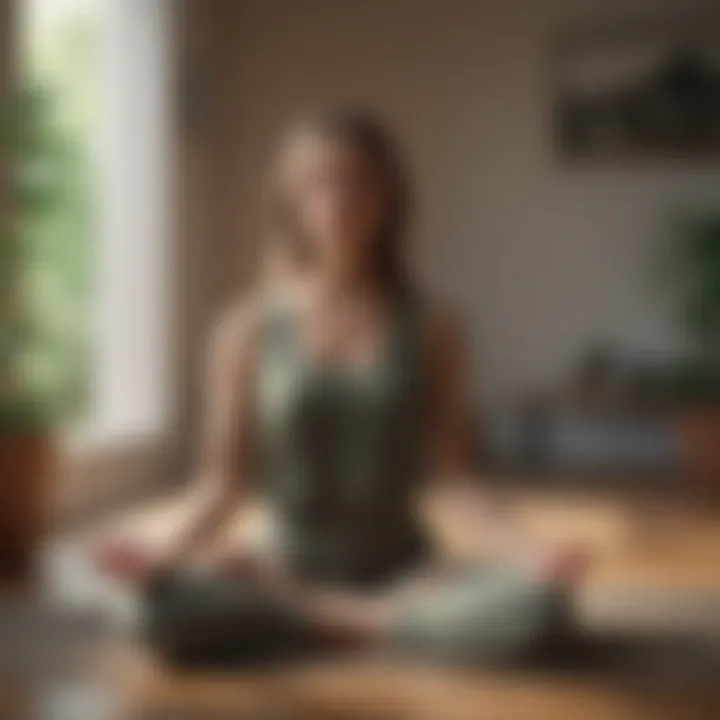 A user engaging with a meditation session through an app.