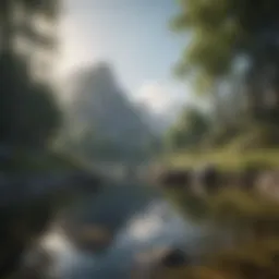 A serene landscape promoting tranquility