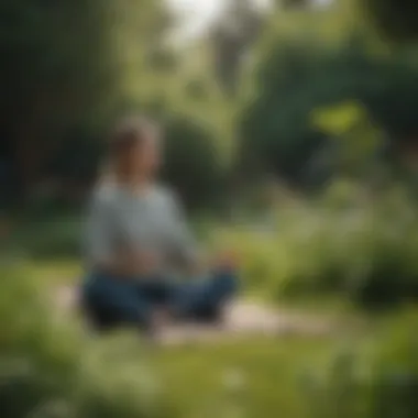 Individual practicing mindfulness in a peaceful garden