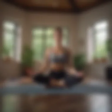 Professional engaging in calming yoga practice at home