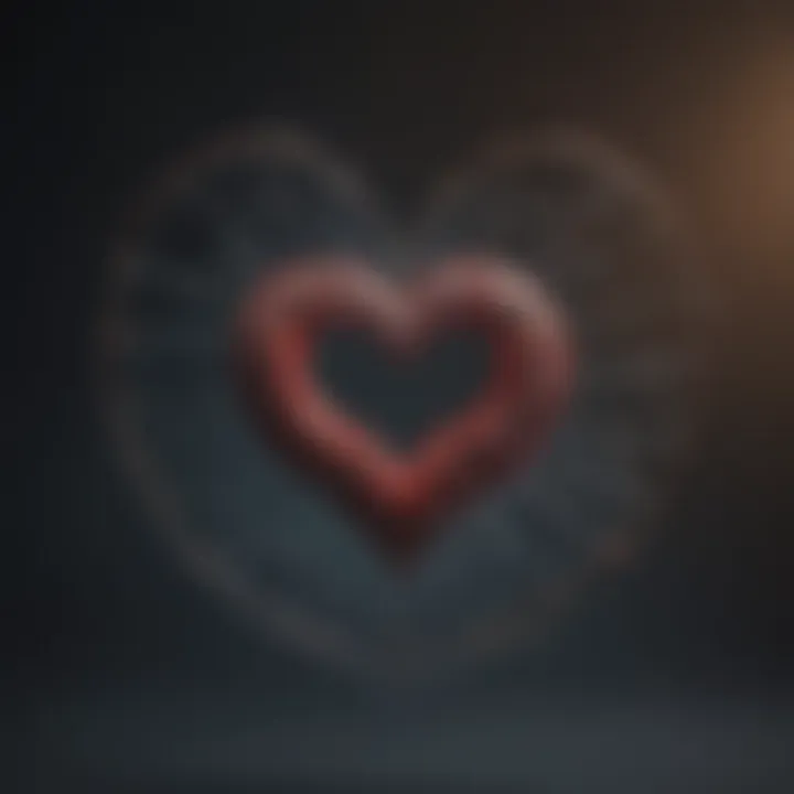 Visualization of interconnected hearts symbolizing compassion and emotional health.