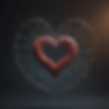 Web of Compassion Visualization of interconnected hearts symbolizing compassion and emotional health.