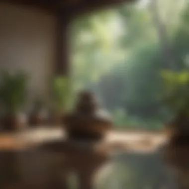 Mindfulness Retreat Mindful practice space adorned with soothing elements, encouraging a meditative environment.