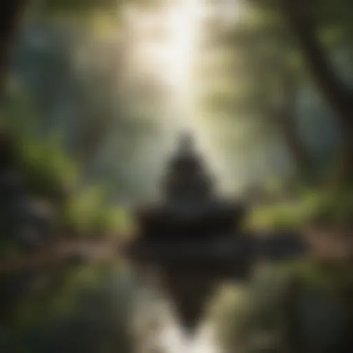 A serene landscape embodying tranquility and peace, representing the essence of meditation.