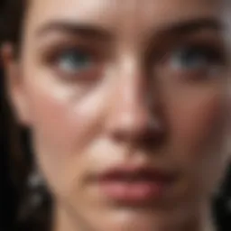 Eyes with tears streaming down