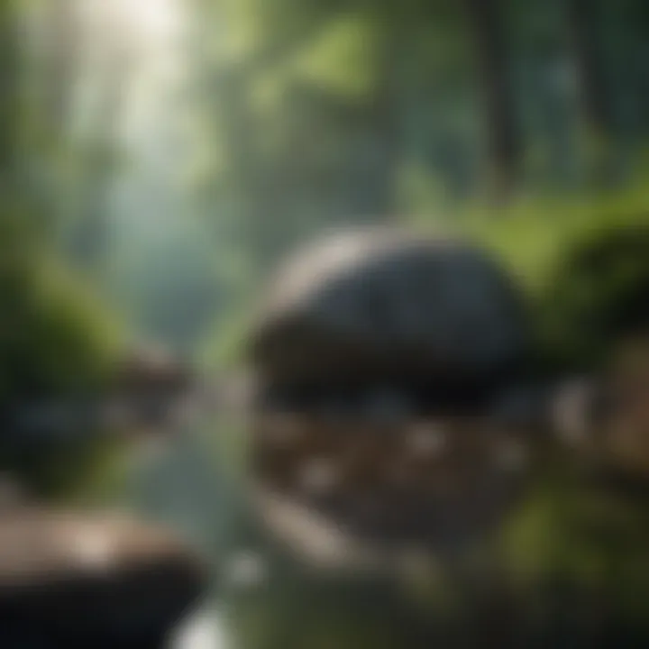 A close-up of a calm nature scene symbolizing mental well-being