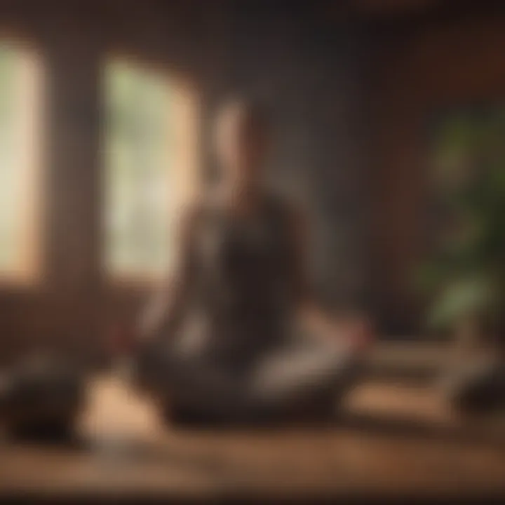 An individual engaging in a meditative practice, enhancing stress relief