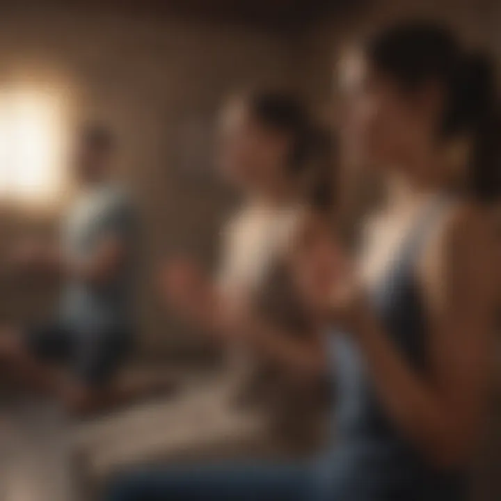 Participants engaged in guided mindfulness exercises.