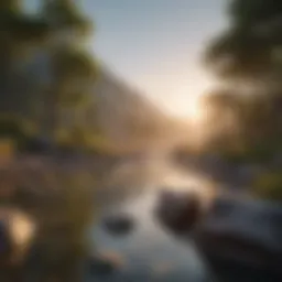 Serene landscape promoting relaxation