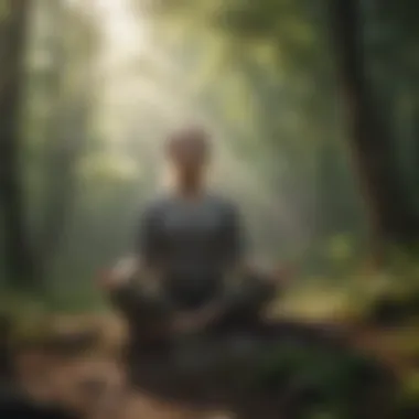 A person meditating in nature, embodying mindfulness and tranquility.