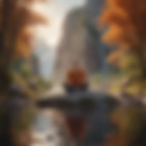 A serene landscape with vibrant colors symbolizing joy and mindfulness.