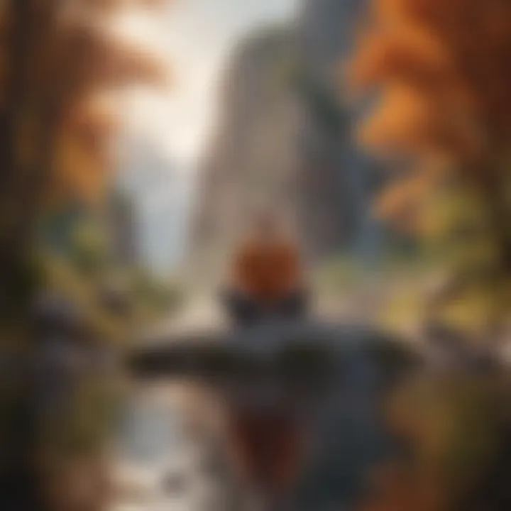 A serene landscape with vibrant colors symbolizing joy and mindfulness.