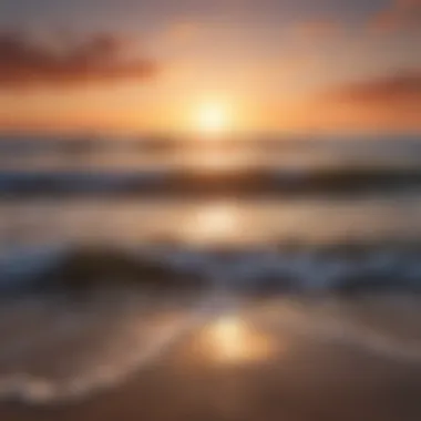 Soothing Ocean Waves Reflecting Sunset