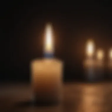 Candle burning brightly in the dark