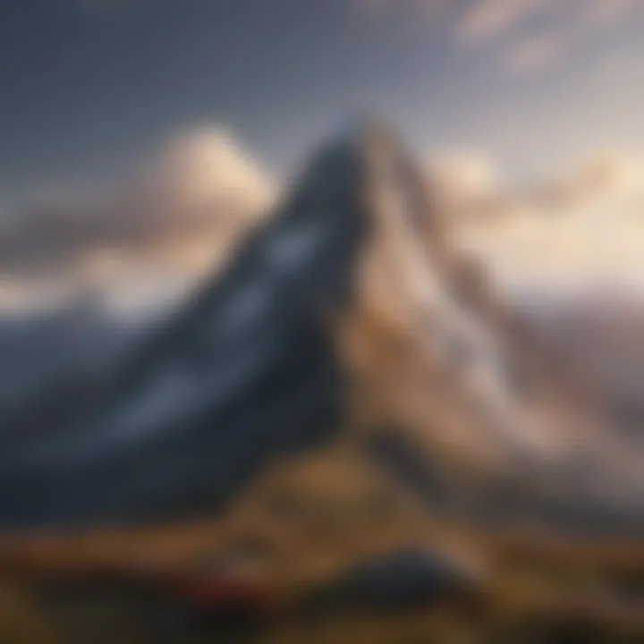 Illustration of a majestic mountain peak representing resilience and appreciation