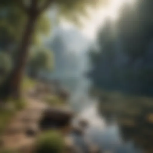 A serene landscape with calming hues promoting mindfulness.