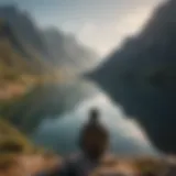 A contemplative person gazing out over a serene landscape, symbolizing introspection.