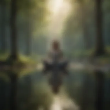 Mindfulness meditation with serene background