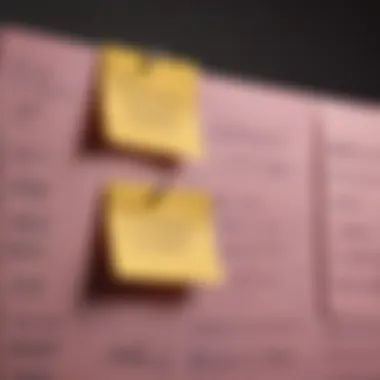 A close-up of uplifting affirmations written on sticky notes