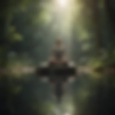 Meditation and Inspiration A peaceful meditation scene with inspirational text