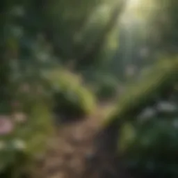 A serene landscape with gentle flowers symbolizing growth