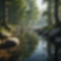 Serene landscape with tranquil water