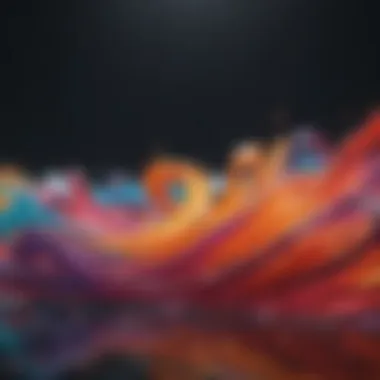Abstract Representation of Happiness An abstract representation of happiness with vibrant colors and flowing shapes