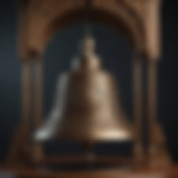 Close-up of a meditation bell with intricate designs.