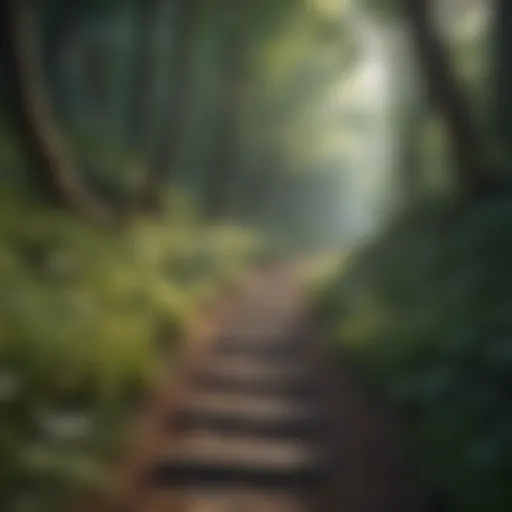 A winding path through a dense forest symbolizing life's journey and uncertainty.