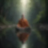A tranquil scene representing mindfulness and self-reflection