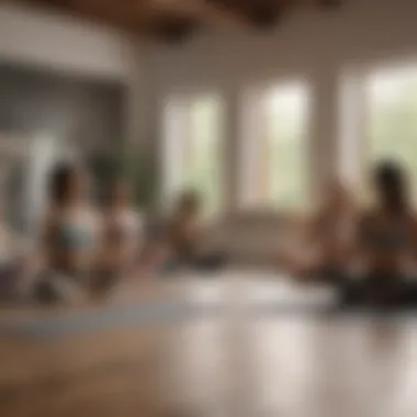 A group of friends enjoying a yoga class, promoting wellness and connection.