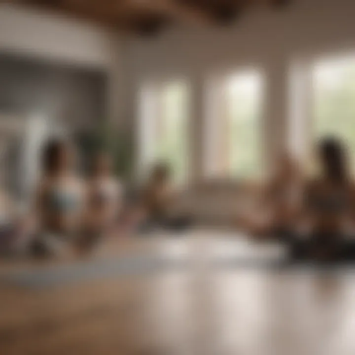 A group of friends enjoying a yoga class, promoting wellness and connection.