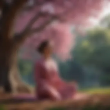 Illustration of a person meditating under a tree, emphasizing mindfulness and self-awareness