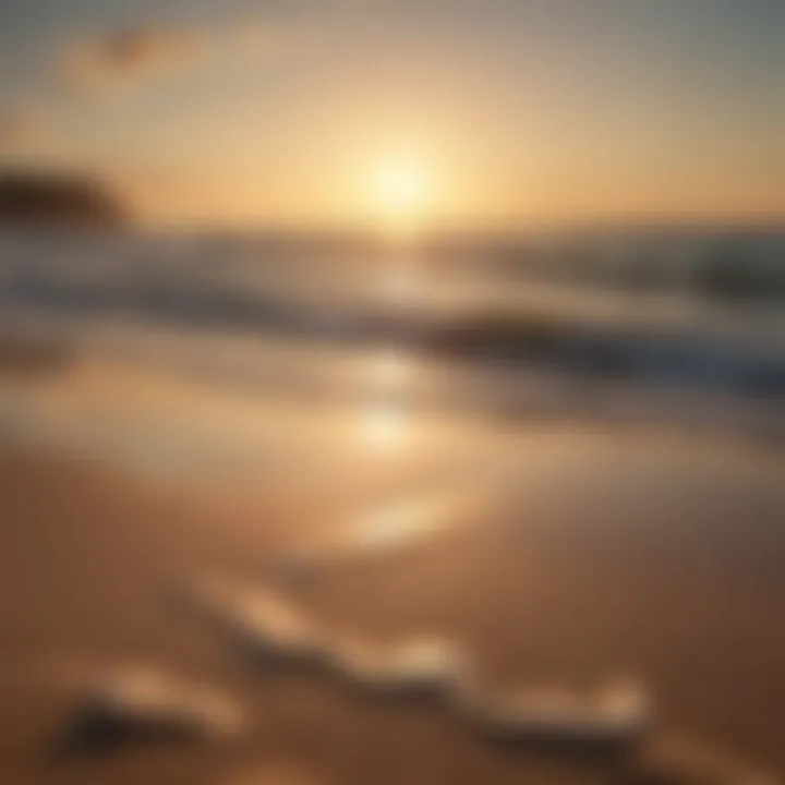 Soothing Sunset Beach with Golden Sands and Calm Waves