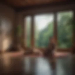 A tranquil meditation space with calming decor