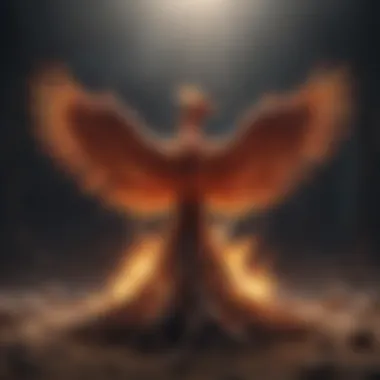 Illustration of a phoenix rising from the ashes of resentment