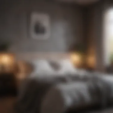 Calm Atmosphere for Sleep Preparation A serene bedroom setting with dim lighting
