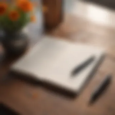Gratitude Journal for Positivity Practice Gratitude Journal: An open journal with a pen and flowers placed delicately