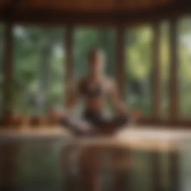 Person practicing yoga in a serene environment