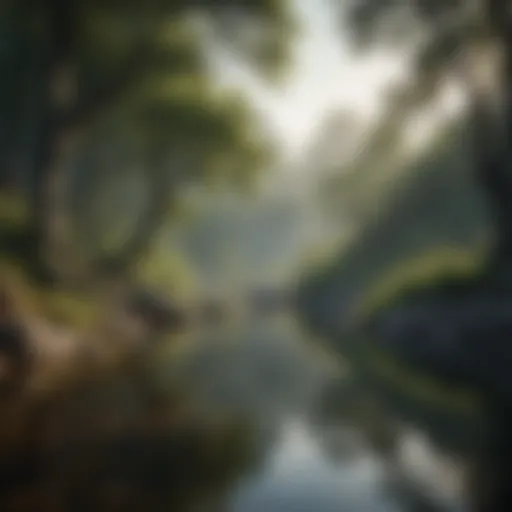 A serene landscape promoting relaxation and tranquility