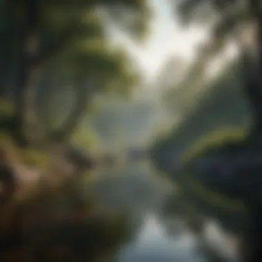 Serenity in Nature: A Healing Environment A serene landscape promoting relaxation and tranquility