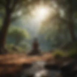 Serene landscape promoting relaxation during meditation