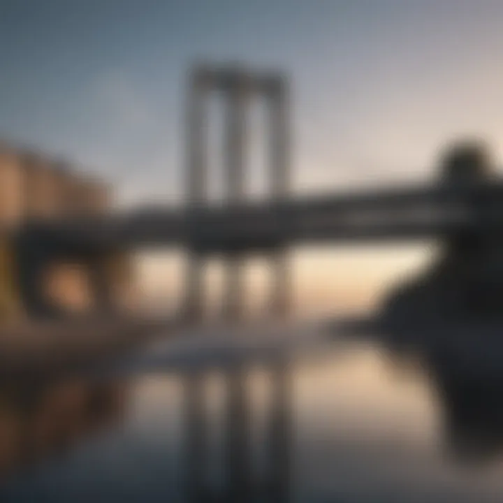 A visual metaphor of a bridge connecting two sides, symbolizing communication